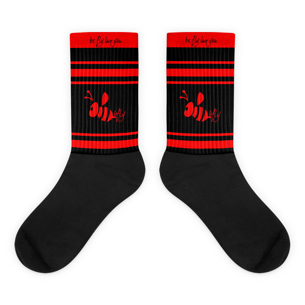 Fire Red Stripped Socks