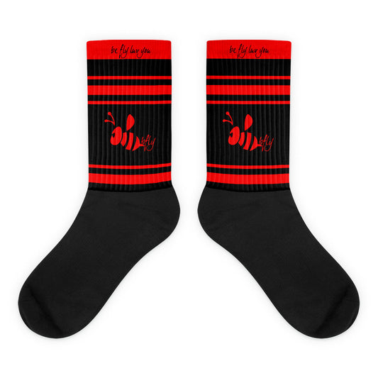 Fire Red Stripped Socks